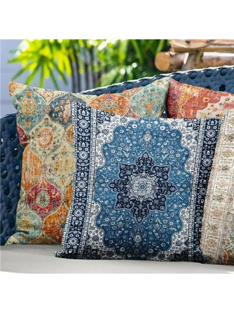 Boho Throw Pillow Covers 18x18 Set of 2 Cream Soft Decorative Square Sofa Cushio